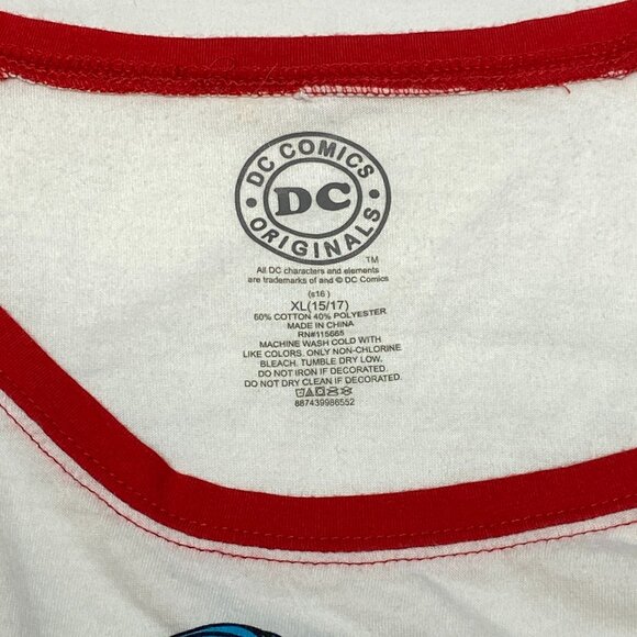 DC Comics Scoop Neck & Hem Wonder Woman 3/4 Raglan Sleeve Tee Shirt Red White XL - Picture 10 of 10